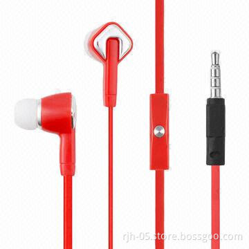 Flat wire metal earphone, OEM color